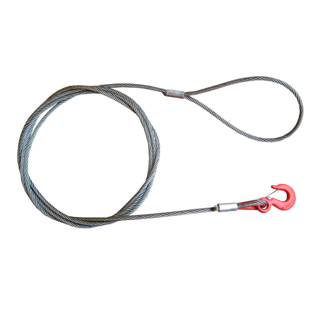 Буксировочный трос (стальной) 8 т 5 м Крюк/Петля (d: 9.6 мм), Tplus