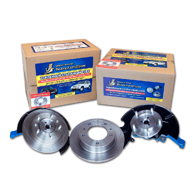 Усиленный ступичный узел для LADA 4х4, Chevrolet Niva с ВНЕШНИМ КРЕПЛЕНИЕМ ТОРМОЗНОГО ДИСКА с ПЕРФОРИРОВАННЫМ тормозным диском со ступицей 24 шлица