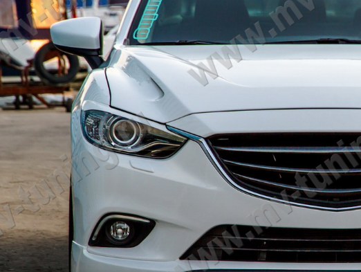 Накладки на фары (реснички) фигурные var №2 для Mazda 6 (2013-н.в.)