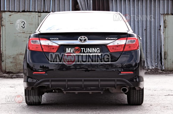Диффузор заднего бампера var №1 (под окраску) для Toyota Camry XV50 (2012-2014)