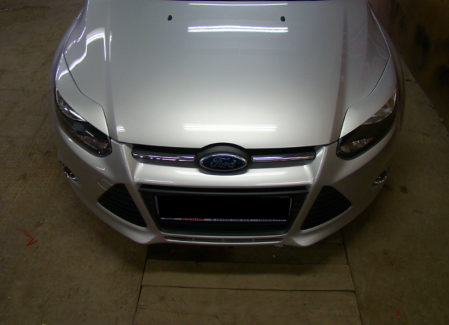 Накладки на фары (реснички) широкие var №1 для Ford Focus 3 (2012-2014)