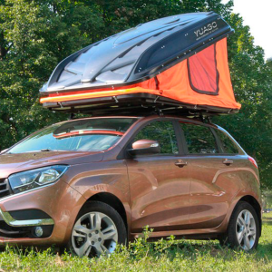 Автопалатка YUAGO TRAVEL 2.0 (бокс черный)(тент оранжевый)(лестница 2.6м)