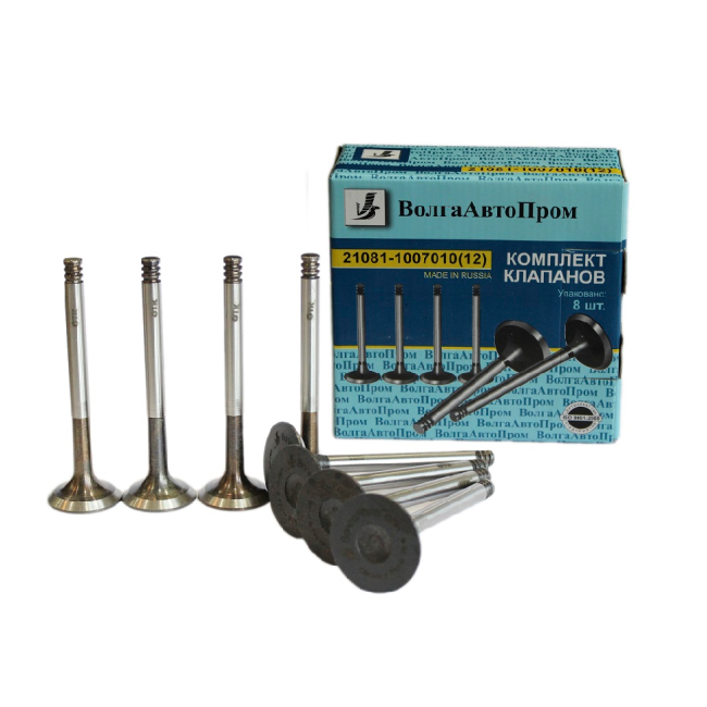 Комплект клапанов 21081. 21081-1007010 для двигателей объемом 1100, 1300см (8 штук)