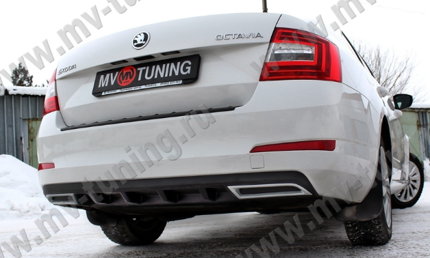 Диффузор заднего бампера (под покраску) для Skoda Octavia III А7 (2013-2020)