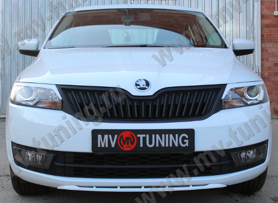 Накладки на фары (реснички) длинные var №2 для Skoda Rapid (2012-2017)