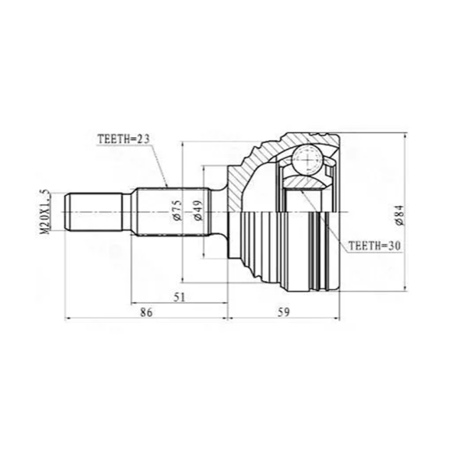 Шарнир наружный Lada Largus ,Renault 8V,МКПП JH3