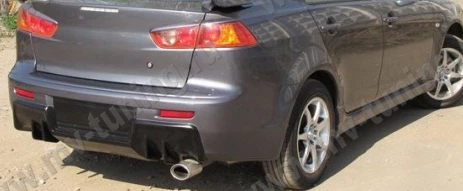 Накладка (юбка) заднего бампера "EVO" var №2 для Mitsubishi Lancer X (2007-2016)