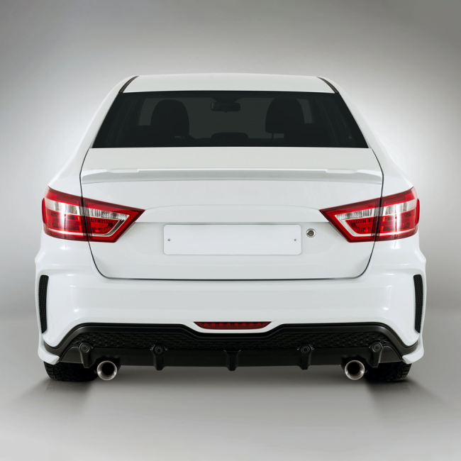 Бампер задний "Xmug" под раздвоенный глушитель для LADA Vesta