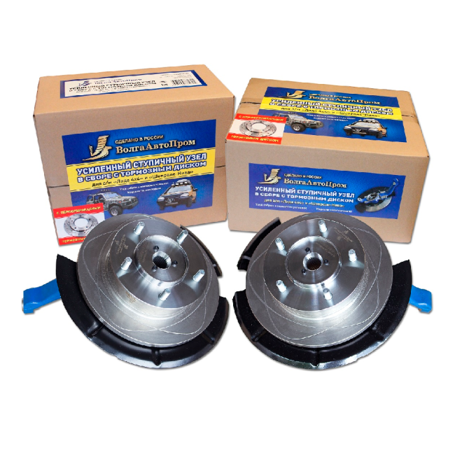 Усиленный ступичный узел с ПЕРФОРИРОВАННЫМ тормозным диском для LADA 4х4, Chevrolet Niva с усиленной ступицей 2123 (24 шлица) в сборе