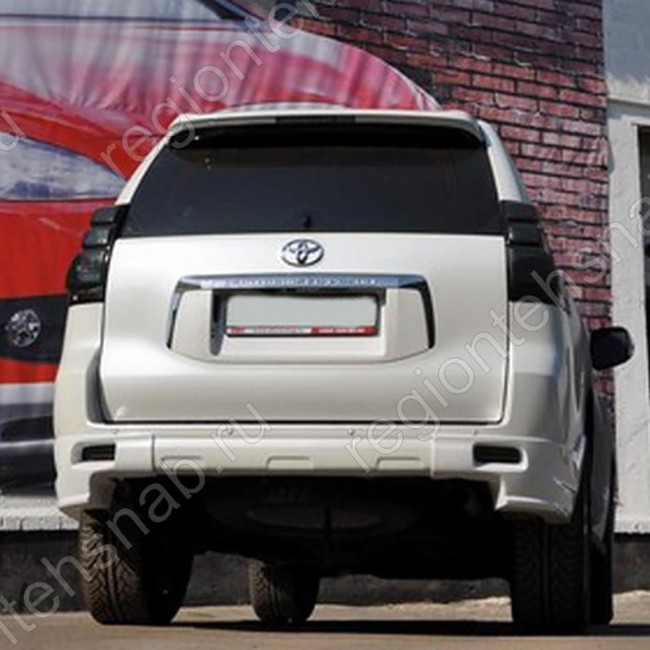 Накладка (юбка) заднего бампера "JAOS" (2 части) для Toyota Land Cruiser 150 Prado (2009-2014)