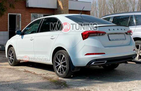 Имитация насадок глушителя "RS Style" (под покраску) для Skoda Rapid (2020-н.в.) Имитация насадок глушителя "RS Style" (под покраску) для Skoda Rapid (2020-н.в.)